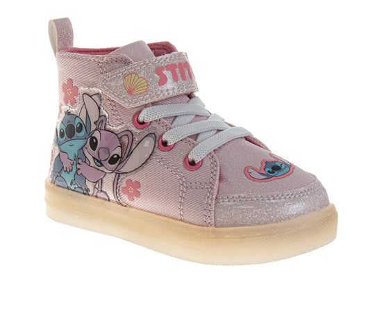 josmo Disney Stitch Girls' High Top Light Up Sneakers (Toddlers)