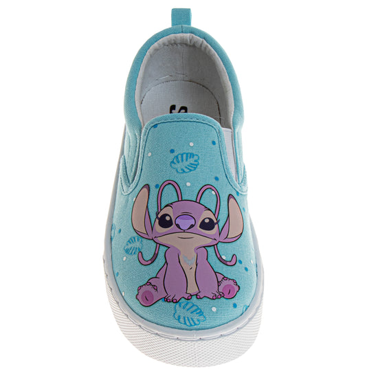 Josmo Disney Stitch Girls Toddler Lace Up Low Top Canvas Sneakers