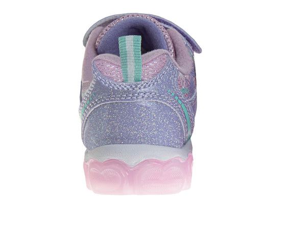 Josmo Disney The Little Mermaid Girls' Hook And Loop Light Up Fashion Sneakers (Toddlers)