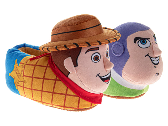 Josmo Disney Toy Story 3D Slippers Woody & Buzz Warm Fluffy House Slippers For Boys And Girls(Toddlers)