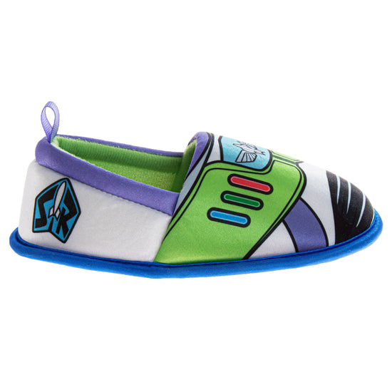 Josmo Disney Toy Story Boys Slippers Woody & Buzz Plush Warm Soft Aline Comfy Lightweight House Shoes (5-10 Toddler)
