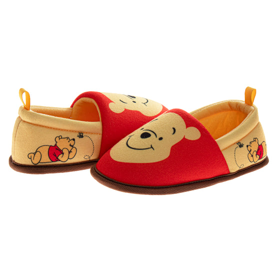 josmo Disney Winnie the Pooh Boys/Girls Slippers - Pooh Plush Warm Soft Aline Comfy Lightweight House Shoes (5-10 toddler)