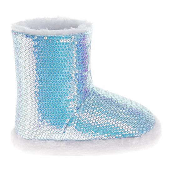 Josmo Frozen Girls Slippers Anna And Elsa Plush Warm Soft Aline Comfy Lightweight House Shoes (5-10 Toddler)