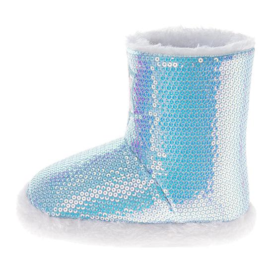 Josmo Frozen Girls Slippers Anna And Elsa Plush Warm Soft Aline Comfy Lightweight House Shoes (5-10 Toddler)