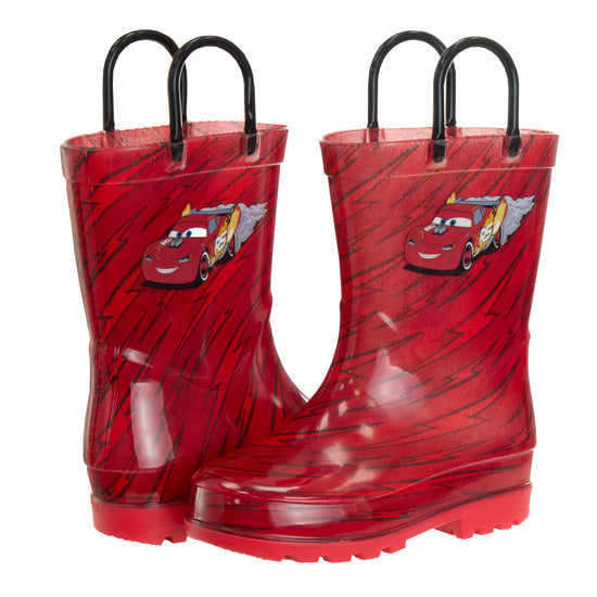 Josmo Josmo Boys Cars Lightning McQueen Boots â€“ Waterproof Rubber Rainboots (Toddler)