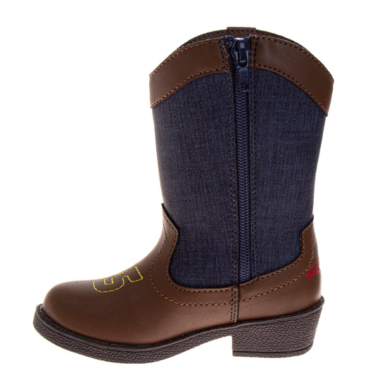 Josmo Josmo Cars Boys Cowboy Boots - Lightning McQueen Calf High Western Country Cow Boy Boot (Toddler)