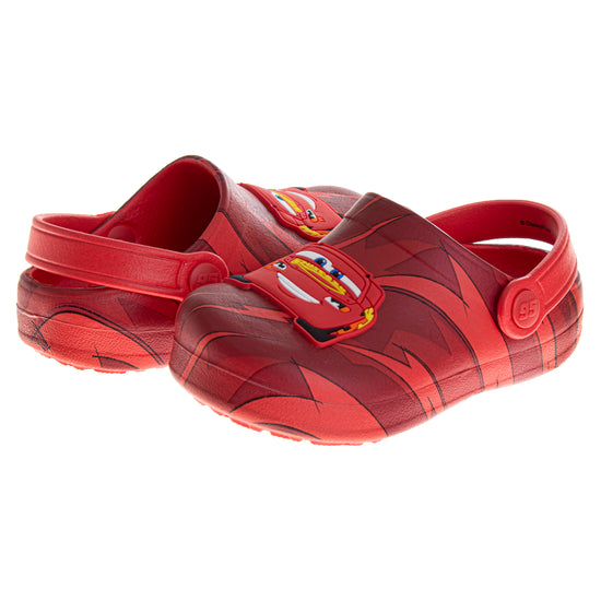 josmo Josmo Cars Clog Sandal Waterproof Slip-On Slides for Boys - Lightning McQueen Closed Toe Clogs with Backstrap (Sizes: 5-10 Toddlerss)