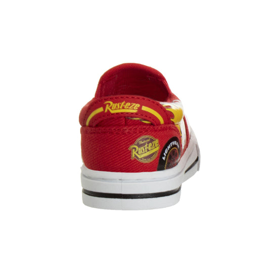 Josmo Josmo Disney Boy's Lightning McQueen Cars Slip-On Shoes - Lowtop Canvas Sneakers For Boys (Sizes: 5-10 Toddlerss)