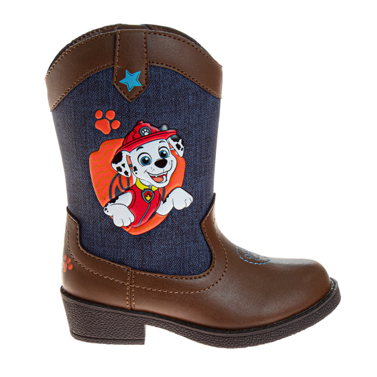 Josmo Josmo Paw Patrol Boys Cowboy Boots - Chase And Marshall Calf High Western Country Cow Boy Boot (Toddler)