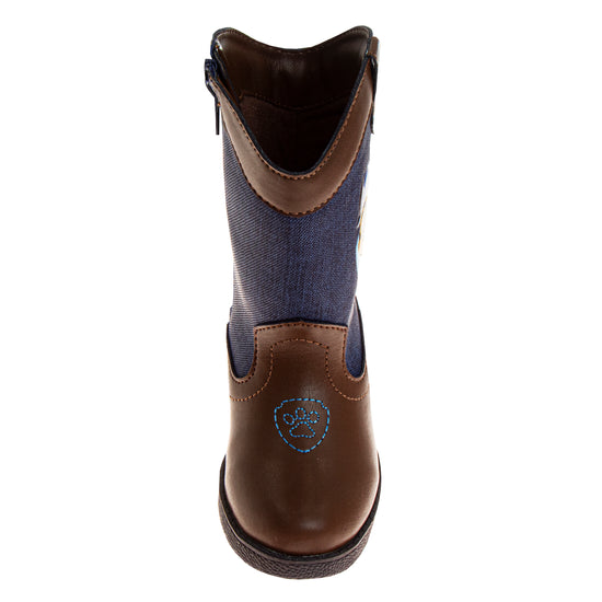 Josmo Josmo Paw Patrol Boys Cowboy Boots - Chase And Marshall Calf High Western Country Cow Boy Boot (Toddler)