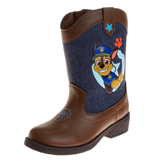 josmo Josmo Paw Patrol Boys Cowboy Boots - Chase and Marshall Calf High Western Country Cow Boy Boot (Toddler)