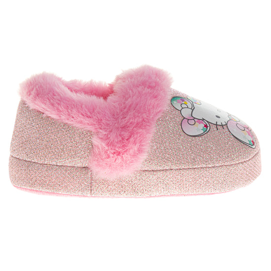 Josmo Josmo Sanrio Hello Kitty Slippers Girls - Kitty White Indoor Cute House Shoes Plush Fuzzy Shoes Cat Slippers (toddler)