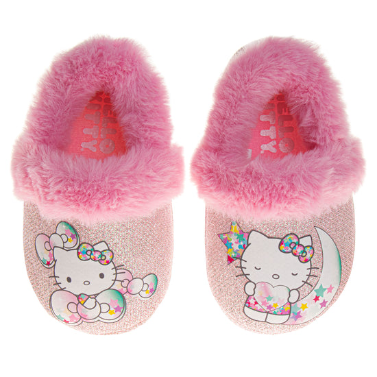 josmo Josmo Sanrio Hello Kitty slippers Girls - Kitty White indoor cute house shoes plush fuzzy shoes Cat slippers (toddler)