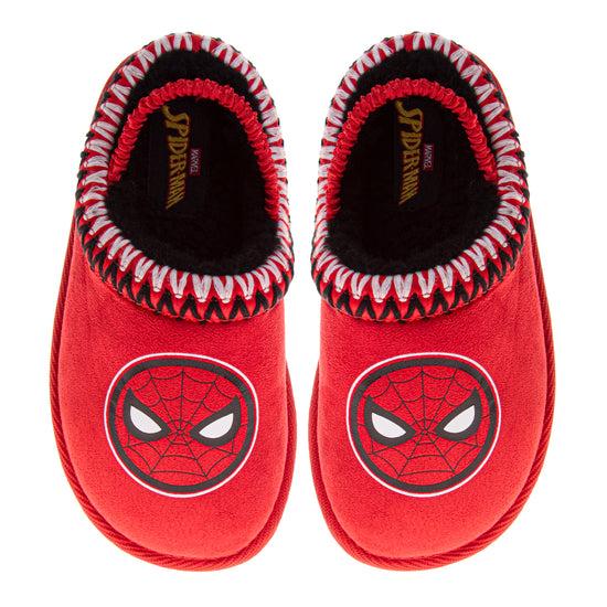 josmo Marvel Avengers Boys Snow Slippers Spiderman Boots Faux Fur Winter Mules Cozy Warm House Shoes (Toddlers)