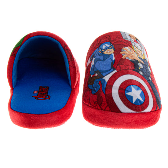 Josmo Marvel Avengers Slippers Captain America Hulk Thor IronMan Boys House Shoes Indoor Cozy Plush Slippers