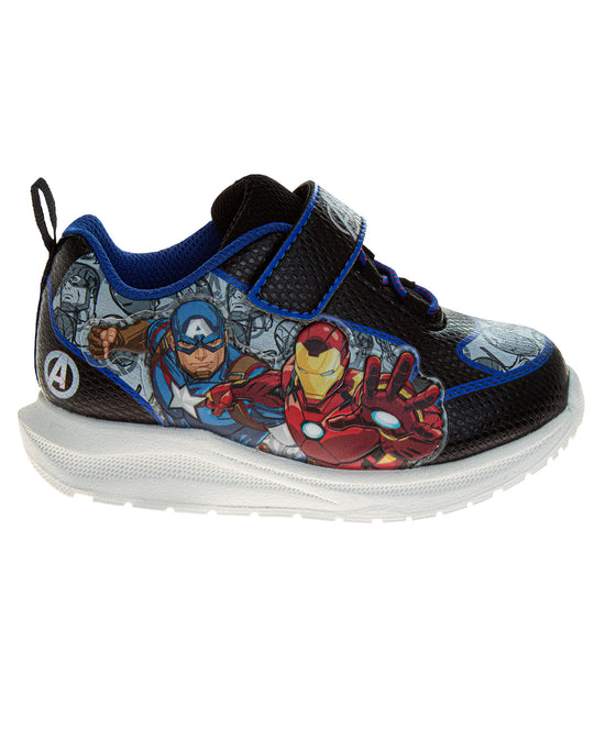 Josmo Marvel Comics Toddler Boys Sneakers Slipon Laceless - The Avengers Spiderman Captain America Hulk Thor Ironman Athletic Shoes (Sizes: 6-10 Toddler)