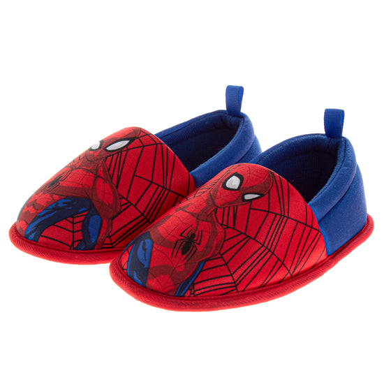 josmo Marvel Spiderman Boys Slippers The Amazing Spidey House Shoes Indoor Cozy Plush Slippers Size Toddlers