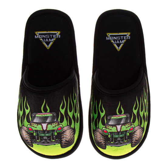 josmo Monster Jam Boys Slippers Gravedigger Monster Truck House Shoes Indoor Cozy Plush Slippers