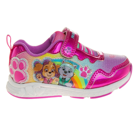 Josmo Nickelodeon Paw Patrol Skye And Everest Hook And Loop Girls' Light Up Fashion Sneakers. (Toddler/Little Kids)