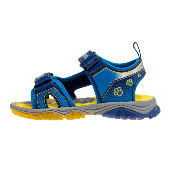 Josmo Paw Patrol Chase Marshall Light Up Summer Boys Sandals - Hook & Loop Adjustable Strap Open Toe Sandal Water Shoe - Blue (sizes 6-12 Toddler)