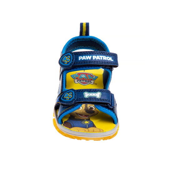 Josmo Paw Patrol Chase Marshall Light Up Summer Boys Sandals - Hook & Loop Adjustable Strap Open Toe Sandal Water Shoe - Blue (sizes 6-12 Toddler)