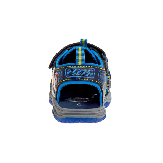 Josmo Paw Patrol Chase Marshall Light Up Summer Boys Sandals - Hook&Loop Adjustable Strap Closed Toe Sandal Water Shoe - Blue (sizes 6-12 Toddler)