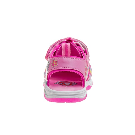 Josmo Paw Patrol Everest Skye Light Up Summer Girls Sandals - Hook&Loop Adjustable Strap Closed Toe Sandal Water Shoe - Pink (sizes 6-12 Toddler)