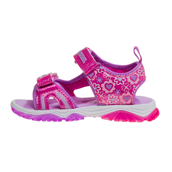 Josmo Paw Patrol Everest Skye Light Up Summer Girls Sandals - Hook&Loop Adjustable Strap Open Toe Sandal Water Shoe - Pink (sizes 6-12 Toddler)