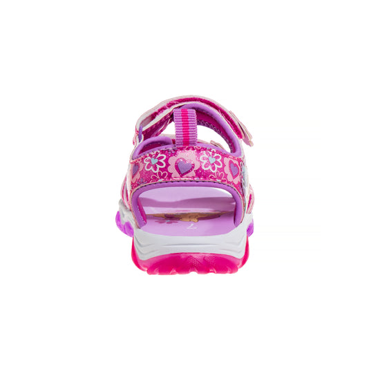 Josmo Paw Patrol Everest Skye Light Up Summer Girls Sandals - Hook&Loop Adjustable Strap Open Toe Sandal Water Shoe - Pink (sizes 6-12 Toddler)