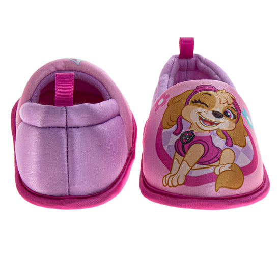 Josmo Paw Patrol Girls Slippers Skye & Everest Plush Warm Soft Aline Comfy Lightweight House Shoes (5-10 Toddler)