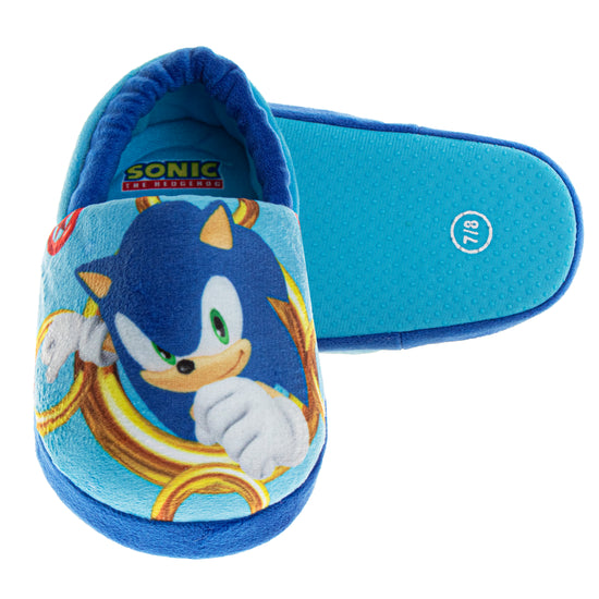 Josmo SEGA Sonic The Hedgehog Slippers - Kids House Shoes Lightweight Plush Warm Comfort Soft Aline Slipper (toddlers - Little Kids)