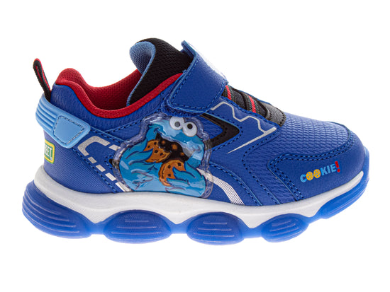 Josmo Sesame Street Boys' Cookie Monster Light Up Sneakers. (Toddler/Little Kids)