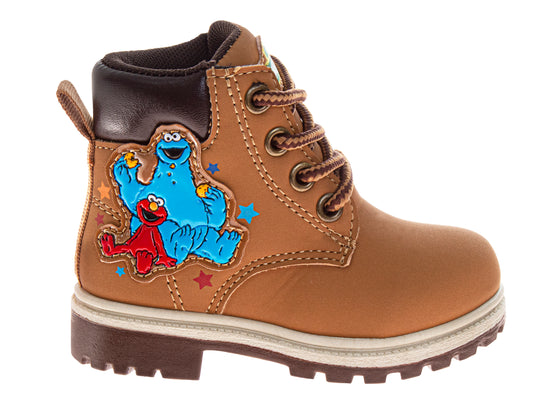Josmo Sesame Street Elmo And Cookie Monster Lace Up Boots. (Toddler/Little Kids)