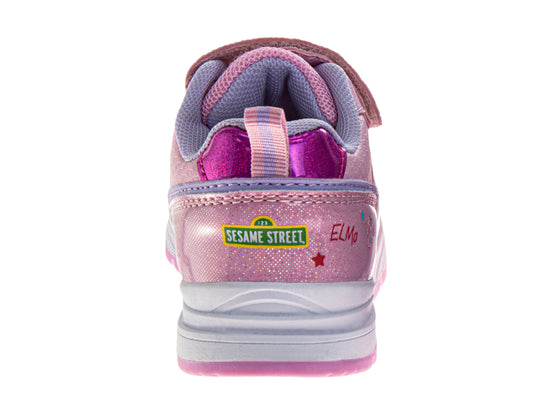 Josmo Sesame Street Girls Abby And Elmo Toddler Hook And Loop Lightup Sneakers