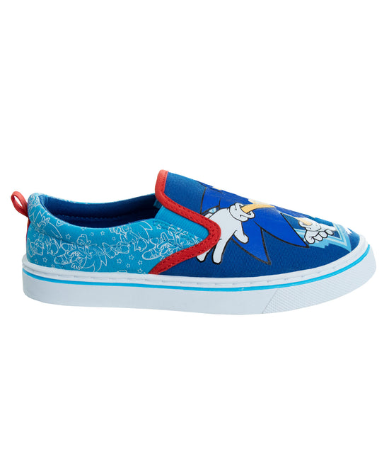 Josmo Sonic The Hedgehog Boys/Girls Toddler Slip On Canvas Sneakers