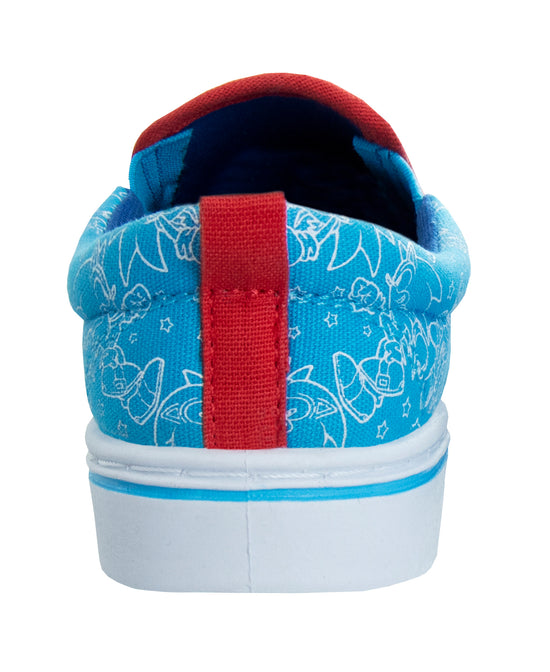 Josmo Sonic The Hedgehog Boys/Girls Toddler Slip On Canvas Sneakers