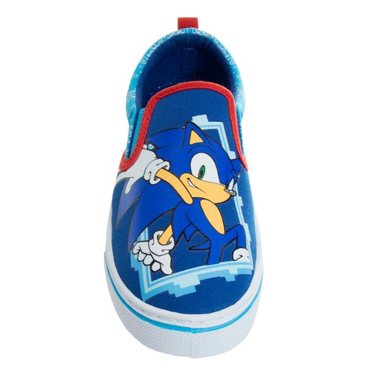 Josmo Sonic The Hedgehog Boys/Girls Toddler Slip On Canvas Sneakers