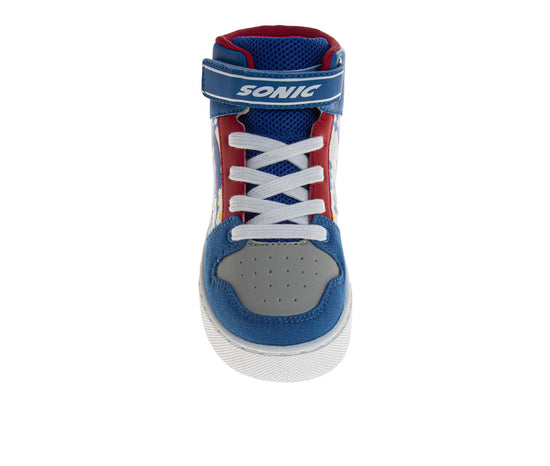 Josmo Sonic The Hedgehog Boys' Hook And Loop Hi-Top Canvas Sneakers