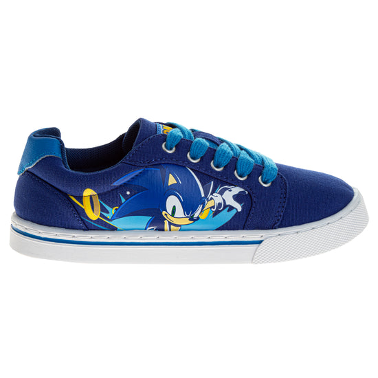 Josmo Sonic The Hedgehog Boys' Lace Up Low-Top Vintage Casual Canvas Sneakers