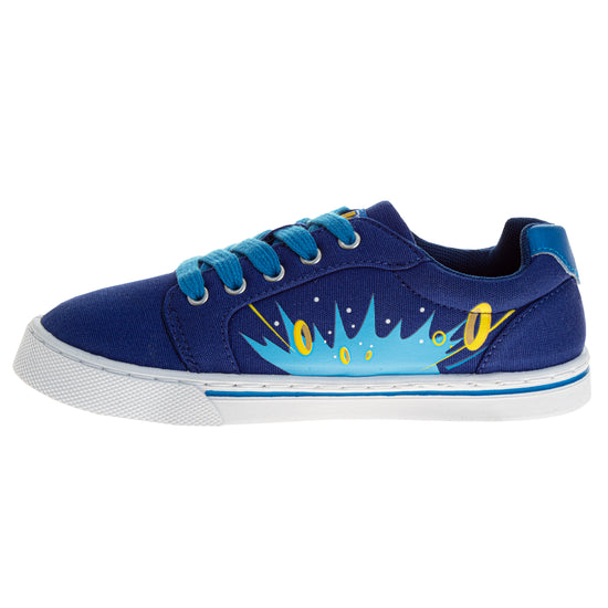 Josmo Sonic The Hedgehog Boys' Lace Up Low-Top Vintage Casual Canvas Sneakers