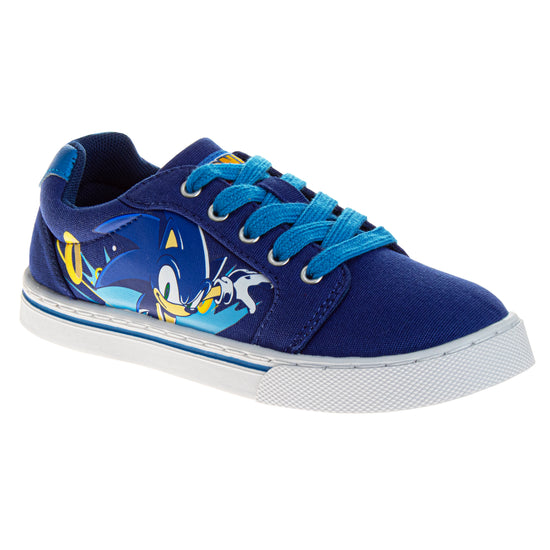 josmo Sonic The Hedgehog Boys' Lace Up Low-Top Vintage Casual Canvas Sneakers