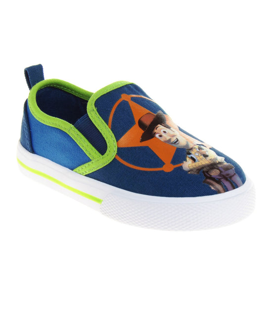 josmo Toy Story Casual No Lace Shoes - Buzz Lightyear Sheriff Woody Low top Canvas Slip-on Tennis Boys Sneakers (Size 5-12 Toddler)