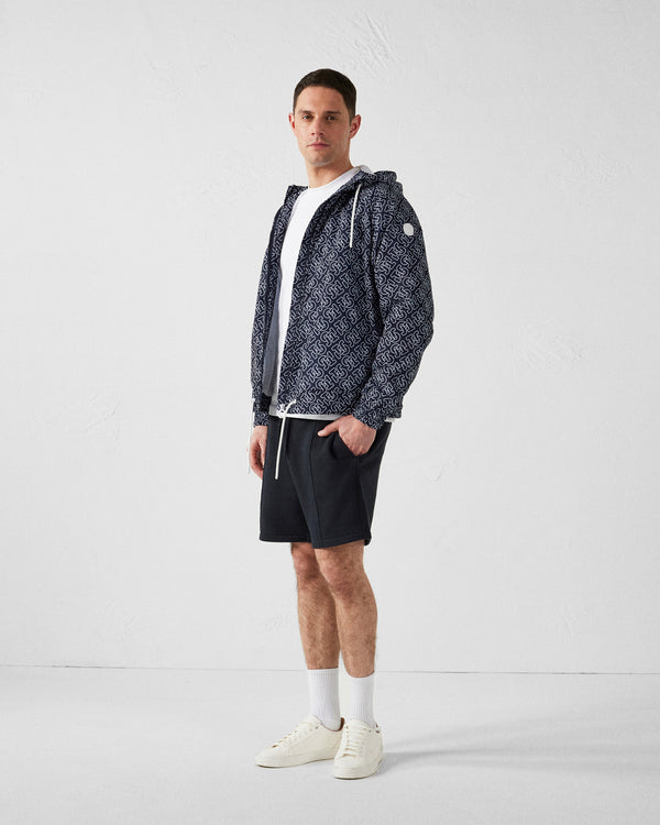 jott Blouson coupe-vent léger à capuche Mono marine Storm monogram