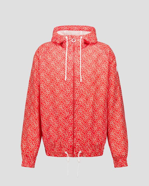 Jott Blouson Coupe-vent Léger à Capuche Mono Rouge Feu Storm Monogram