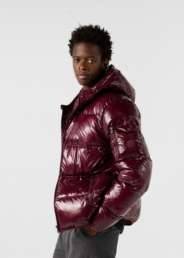 Jott Doudoune à Capuche Grand Froid Cerise Noir Java Laquée