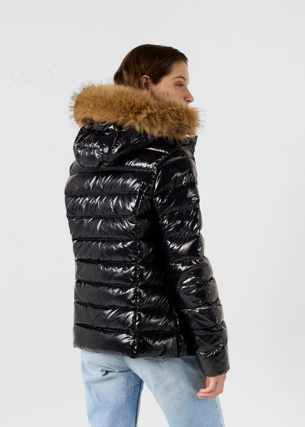 Jott Doudoune à Capuche Grand Froid Noir Luxe Laquée
