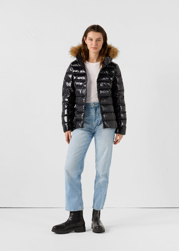 jott Doudoune à capuche Grand Froid Noir Luxe laquée