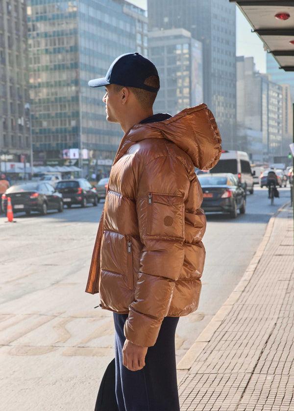 jott Doudoune à capuche Grand Froid Sucre roux Java laquée