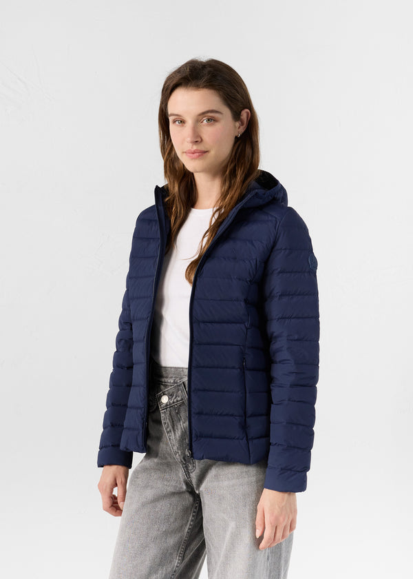 Jott Doudoune à Capuche Stretch Légère Marine Salma