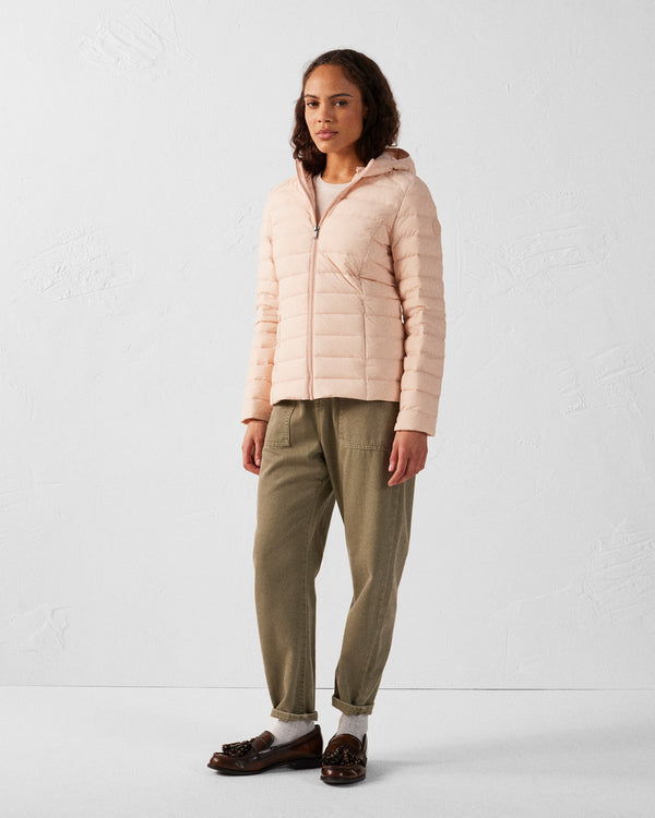 Jott Doudoune à Capuche Stretch Légère Pêche Clair Salma